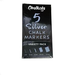 Chalkola 5 Silver Chalk Markers Variety pack